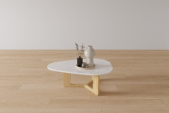 BT-09 Bàn trà đá marble trắng