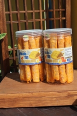 Bánh tráng cuộn tôm sấy giòn lava trứng muối