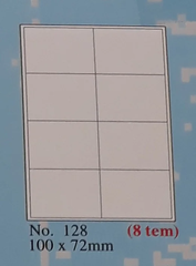 Decal nhãn Tomy A4 từ số 125 -> 148 (100 tờ/hộp)