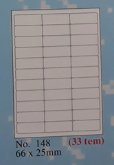 Decal nhãn Tomy A4 từ số 125 -> 148 (100 tờ/hộp)