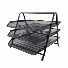 Khay 3 tầng trượt lưới kim loại HY62001A - Đen
