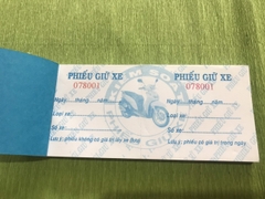 Phiếu giữ xe có hình xe SH 100 tờ, số nhảy