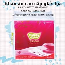 Khăn ăn Pulppy Đỏ Supreme 80 tờ, 2 lớp