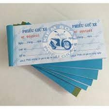 Phiếu giữ xe có hình xe SH 100 tờ, số nhảy
