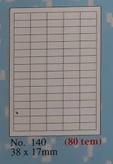 Decal nhãn Tomy A4 từ số 125 -> 148 (100 tờ/hộp)