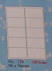 Decal nhãn Tomy A4 từ số 125 -> 148 (100 tờ/hộp)