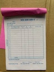 Hóa đơn bán lẻ 1 liên, 13x19, giấy Tân Mai