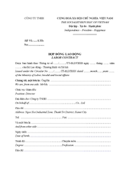 Hợp đồng lao động Anh - Việt 70 gsm