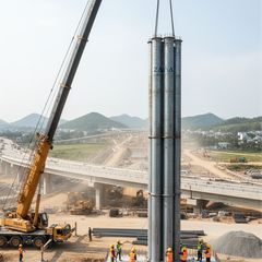 Cột Thép Bát Giác ZALAA Mạ Kẽm | Bền Bỉ Cho Mọi Công Trình