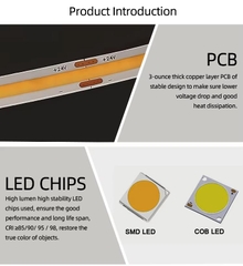 Đèn LED Dây COB Dẻo Zalaa Smart Strip LMBLT-56 10W Dv24v RGB đổi màu qua App Control - ZALAA OEM/ODM Smart Flexible COB Led Strip Light