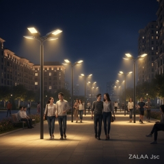 Đèn Đường LED Dự Án OEM Theo Cột ZALAA - Sản Xuất Chuyên Biệt