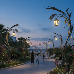 Cần Đèn, Tay Vươn Cột Đèn Mạ Kẽm ZALAA - Đơn, Đôi, Trang Trí