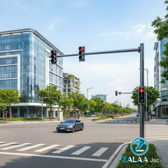 Cột Đèn Tín Hiệu Giao Thông ZALAA (Thép Mạ Kẽm, Cần Vươn)