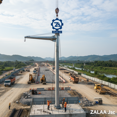 Cột Đèn Tín Hiệu Giao Thông ZALAA (Thép Mạ Kẽm, Cần Vươn)