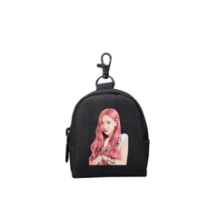 Ví móc khóa TROY OVAL HỌA TIẾT đựng tiền lẻ, phụ kiện tai nghe,. chất vải bố pvc chống thấm, size 9 x 7 x 4cm