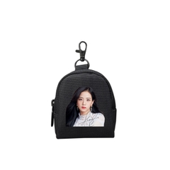 Ví móc khóa TROY OVAL HỌA TIẾT đựng tiền lẻ, phụ kiện tai nghe,. chất vải bố pvc chống thấm, size 9 x 7 x 4cm