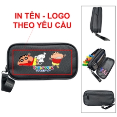IN TÊN - LOGO THEO YC - VIRGO Bóp đựng bút viết, mỹ phẩm, phụ kiện size 22cm nhiều ngăn, chất vải bố pvc chống thấm