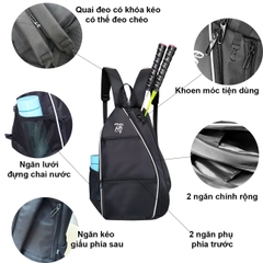 IN TÊN + LOGO THEO YÊU CẦU - Balo thể thao BALOVOT đựng vợt pickleball, cầu lông , vải chống thấm