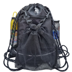 Balo dây rút thể thao có ngăn lưới đựng bóng rổ, bóng đá TROY Sport, vải bố PVC chống thấm