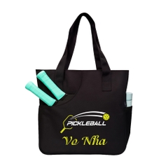 IN TÊN + LOGO THEO YÊU CẦU - Túi tote thể thao đựng vợt pickleball TOTE-PCK vải bố pvc trượt nước, size lớn 37 x 36 x 13cm