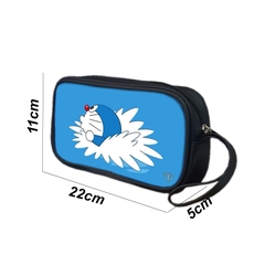 Bóp đựng bút viết, mỹ phẩm TROY viền gân in hình nhân vật hoạt hình One Piece Luffy