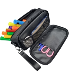 Bóp đựng bút viết, mỹ phẩm, phụ kiện TROY Virgo size 22cm nhiều ngăn, chất vải bố pvc chống thấm