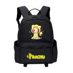 Balo nam nữ TROY VICKY họa tiết PIKACHU, chất vải bố trượt nước chống thấm, size 42 x 30cm ngăn đựng laptop chống sốc