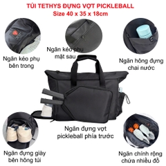 IN TÊN + LOGO THEO YÊU CẦU - TETHYS Túi thể thao đựng vợt pickleball ngăn riêng đựng giày IN TÊN + LOGO