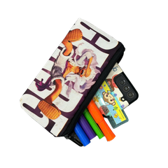 Bóp đựng bút viết dẹp TROY FB họa tiết câu lạc bộ bóng đá size 22 x 10cm, chất liệu vải bố