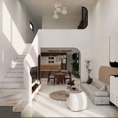 Mẫu nhà cấp 4 có gác lửng 4.7x16m