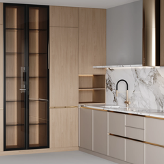 Tủ bếp góc L GoldTRA