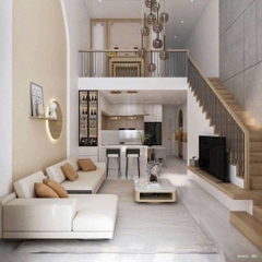 Mẫu nhà cấp 4 hiện đại, có gác lửng 4x17m