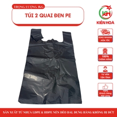 Túi 2 Quai đen PE (Loại 1), đựng rác, gói hàng - dẻo dai, chịu lực tốt, không bị đứt [1KG]