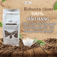 Cà phê pha máy Robusta Clean 1kg từ MLC Coffee nguyên chất, rang mộc, nhà trồng, nhà rang, nhà làm, chạm là thích uống là mê