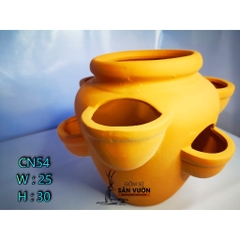 Chậu Gốm Đất Nung Túi Lớn 5 Lỗ - Gốm Sứ Sân Vườn