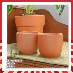 Chậu Gốm Đất Nung Dáng Trứng Trơn - Gốm Sứ Sân Vườn
