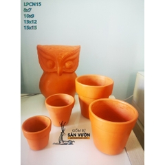Chậu Gốm Đất Nung Ly Gờ 15cm - Gốm Sứ Sân Vườn