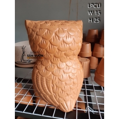 Tượng Đất Nung Hình Con Cú Mèo - Gốm Sứ Sân Vườn