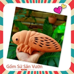 Đèn Treo Áp Tường Gốm Đất Nung Hình Con Ve	- Gốm Sứ Sân Vườn
