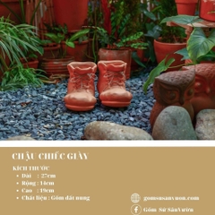 Chậu Gốm Đất Nung Hình Chiếc Giày - Gốm Sứ Sân Vườn