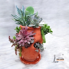 Chậu Gốm Đất Nung Hình Túi Đứng Strawberry Pot - Gốm Sứ Sân Vườn
