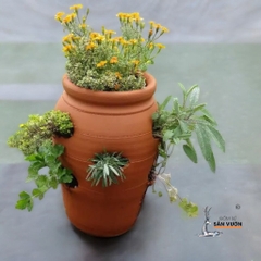 Chậu Gốm Đất Nung Hình Túi Đứng Strawberry Pot - Gốm Sứ Sân Vườn