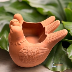 Chậu Gốm Đất Nung Hình 3 Chú Chim - Gốm Sứ Sân Vườn
