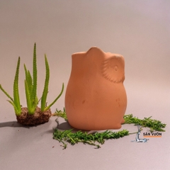 Chậu Gốm Đất Nung Hình Chú Cú Nhỏ Dễ Thương - Gốm Sứ Sân Vườn - Chậu Gốm Đất Nung Trồng Sen Đá