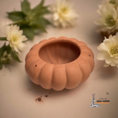 Chậu Treo Dây Gốm Đất Nung Hình Bí Ngô - Gốm Sứ Sân Vườn
