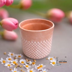 Chậu Gốm Đất Nung Vân Trụ Kim Cương  - Gốm Sứ Sân Vườn