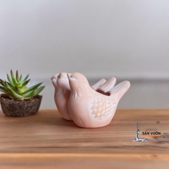 Chậu Gốm Đất Nung Hình 3 Chú Chim - Gốm Sứ Sân Vườn