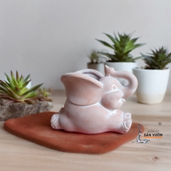 Chậu Gốm Đất Nung Hình Chú Voi Nằm - Gốm Sứ Sân Vườn
