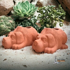 Chậu Gốm Đất Nung Hình Thú Dễ Thương ( Voi, Trâu, Gấu, Thỏ, Cún) - Gốm Sứ Sân Vườn