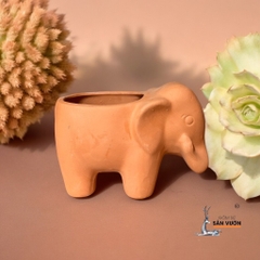 Chậu Gốm Đất Nung Hình Chú Voi Con - Gốm Sứ Sân Vườn